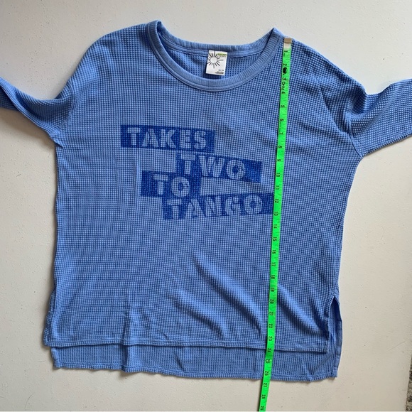 Aerie Offline XS Blue Oversized Takes Two To Tango Waffle Knit Top NWT - Picture 13 of 14